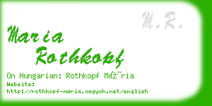maria rothkopf business card